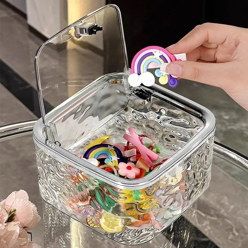 Acrylic Hair Accessories Organizer — Clear Storage Box for Hair Ties, Headbands, and Laundry Pods, Desktop Organizer