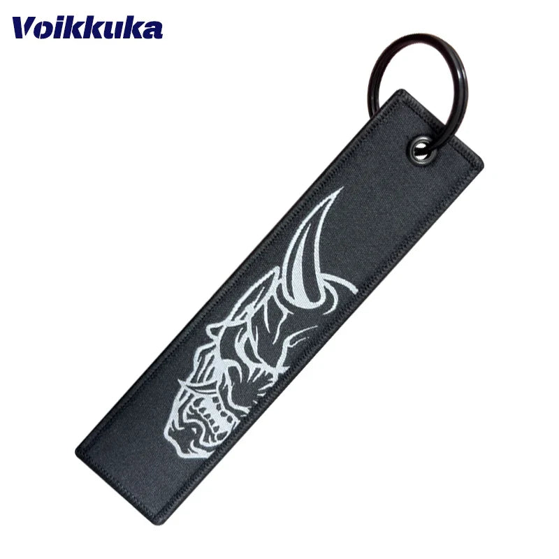 Midnight Club Oni Mask Keychain Set — 1/2/3pcs Embroidered Double-Sided Funny Tag for Motorcycle Accessories