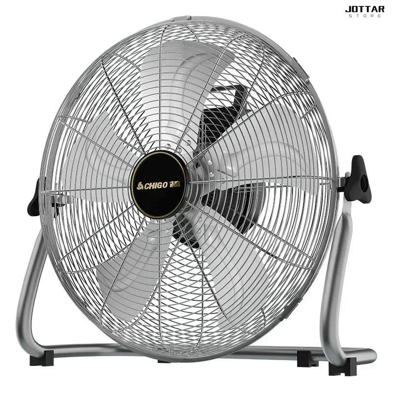 Powerful Electric Floor Fan - High-Wind Industrial & Household Fan for Floor, Desk & Living Room