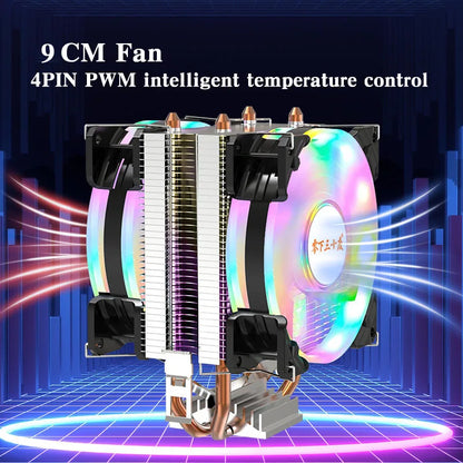 CPU Air Cooler X79/X99 — 3-Pin/4-Pin PWM Fan for Intel LGA 1366/1151/1155/1200/1700/2011 & AMD AM3/AM4/AM5