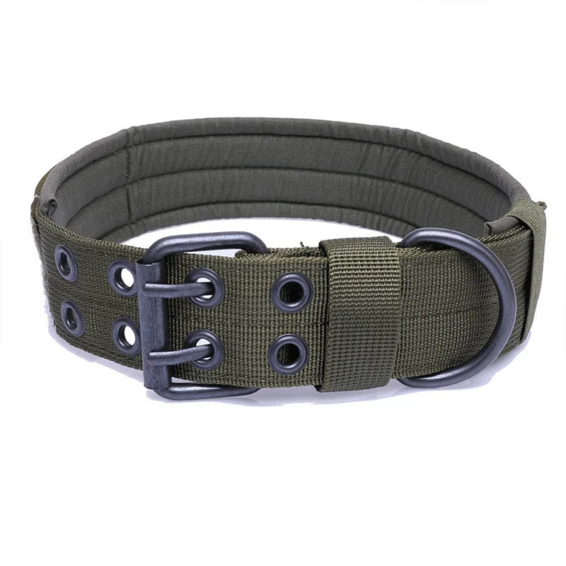 Adjustable Reflective Nylon Dog Collar – Heavy Duty Tactical Training Collar for German Shepherds