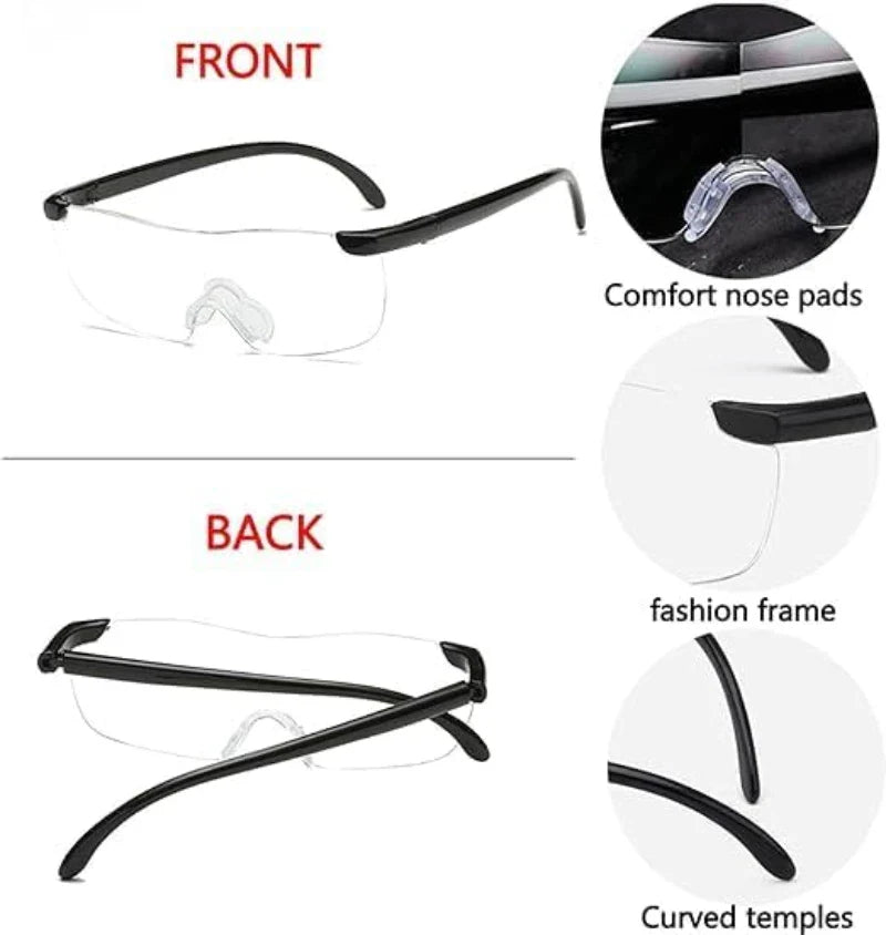 300% Magnifying Reading Glasses – Portable Anti-Blue Light Magnifier with Case for Close Work