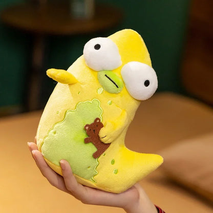 19cm Solar Opposites Yellow Monster Plush – Cute Big-Eyed Anime Stuffed Doll, Soft Cuddly Plushie Birthday Gift
