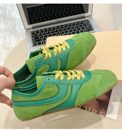 Women’s 2024 Genuine Leather Sneakers – Casual Spring Flat Training Shoes for Ladies