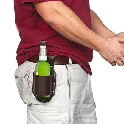 1pc Portable Holster Bottle Waist Beer Belt Bag - Handy Beverage Can and Wine Bottle Holder