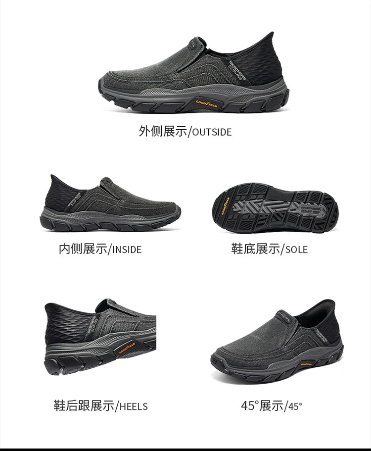 Skechers DJ RESPECTED Men's Slip-On Shoes - Lightweight Casual Canvas, Comfortable, Breathable & Anti-Slip Sneakers
