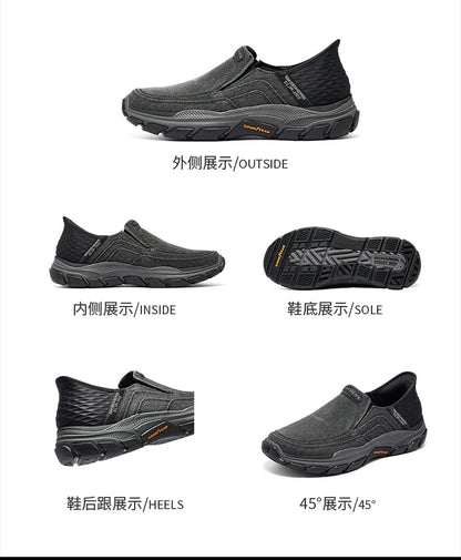 Skechers DJ RESPECTED Men's Slip-On Shoes - Lightweight Casual Canvas, Comfortable, Breathable & Anti-Slip Sneakers