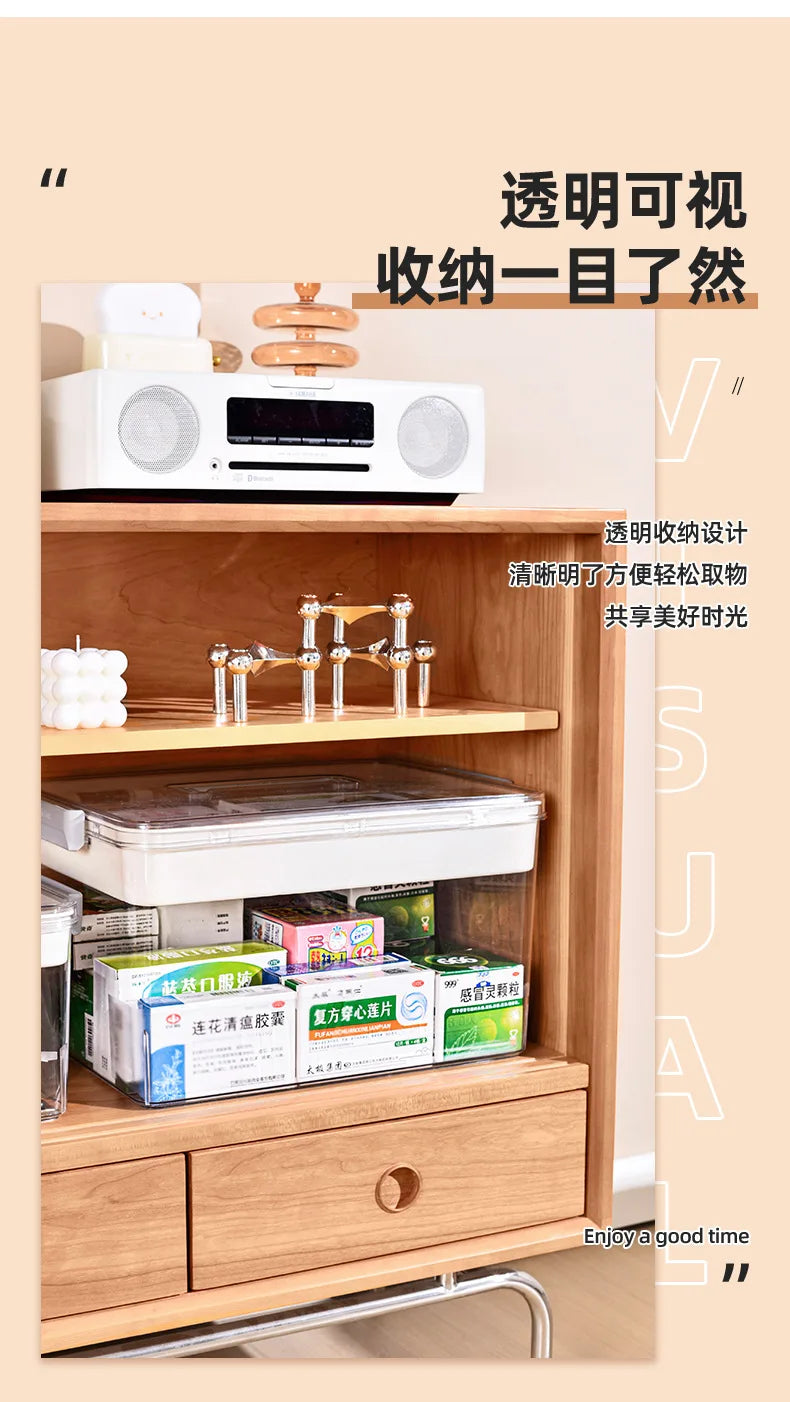 Multi-Layer Large Capacity Home Medicine Box – Transparent Medical Storage Case for First Aid & Medication Organization