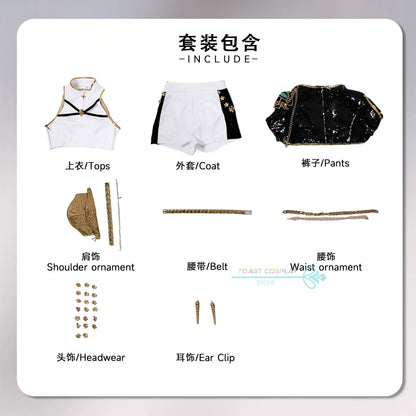 Zoey Rumi Mira Demon Hunters Cosplay Costume (HUNTR X Kpop) — Halloween/Stage Wig & Uniform