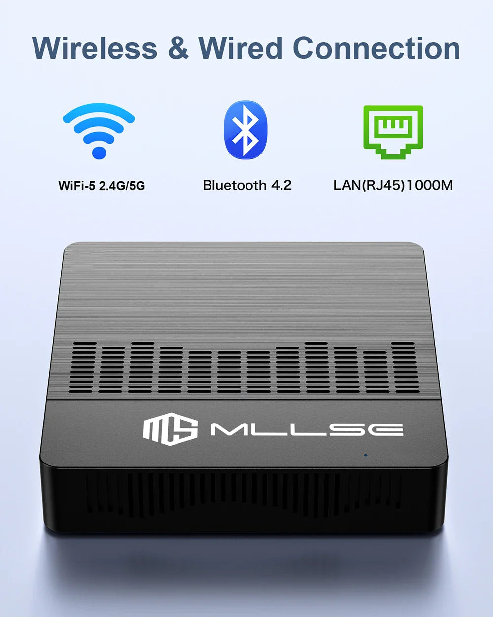 MLLSE Mini PC M2 Air – Intel Gemini Lake N4000, 6GB RAM, 128GB ROM, Dual-Band WiFi, Bluetooth, Windows 11