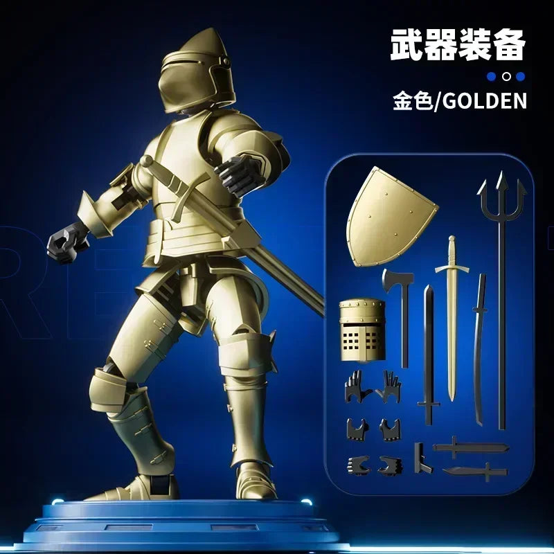 Knight Paladin Action Figure – 13-Joint Movable 3D Printed Shapeshift Robot Toy for Kids & Gifts