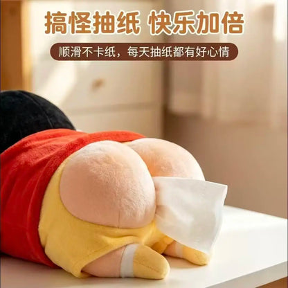 Crayon Shin-chan Plush Tissue Holder - Cute Hanging Car Tissue Bag & Fun Gift Decor