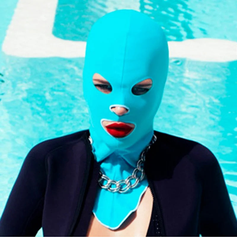 3-Hole Full Face Swim Mask - Unisex Summer Balaclava for Swimming, Surfing & Beach Sun Protection