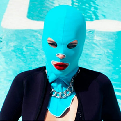 3-Hole Full Face Swim Mask - Unisex Summer Balaclava for Swimming, Surfing & Beach Sun Protection