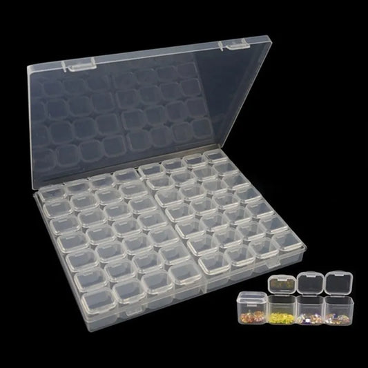 Diamond Embroidery Box - 56/28 Slot Cross Stitch Tool Organizer for Diamond Painting, Dismountable Storage Case