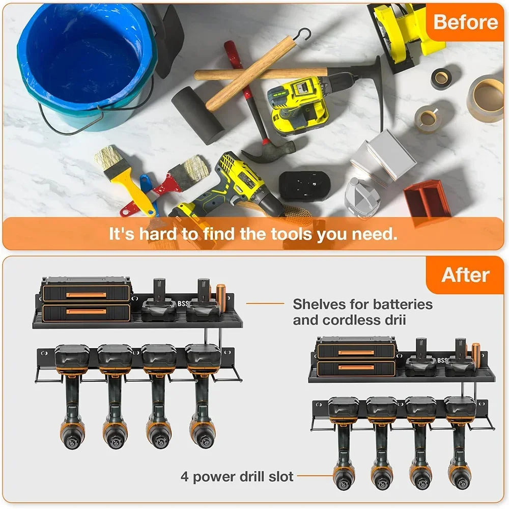 2-Pack Power Tool Wall Mount Holders – Heavy Duty Pegboard Storage Racks for Drill & Screwdriver in Workshop/Garage