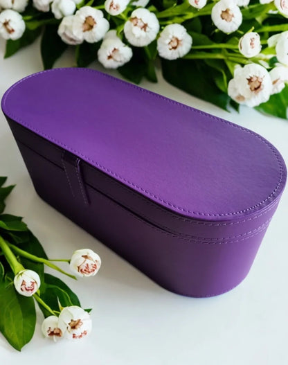 Portable PU Hair Dryer Storage Case – Large Capacity Dustproof Bag for Curling Tools & Accessories