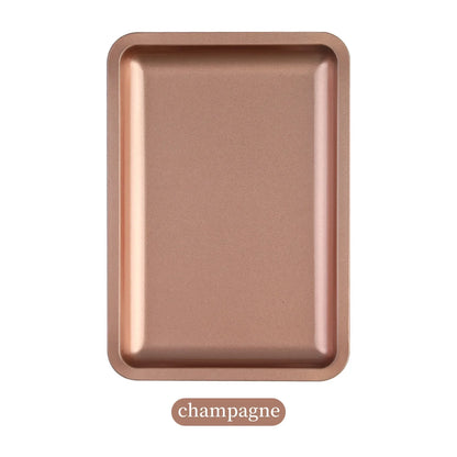 Square Stainless Steel Cosmetic Storage Tray – Nail Art Manicure Plate for Tools & False Nails