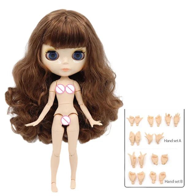 ICY DBS Blyth Doll – 1/6 BJD Customized Nude Joint Body, White Skin Glossy & Matte Face, 30cm Girl Toy Gift