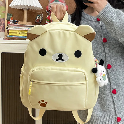 Rilakkuma Anime Backpack — Cute Relax Bear School Bag for Women, Girls & Boys, Outdoor Travel Rucksack Gift