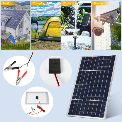 300W/600W Solar Panel Kit - Complete 12V Polycrystalline USB Power, Portable Outdoor Rechargeable Solar Cell Generator