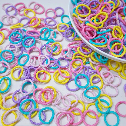 [100 Pack] Baby Rubber Bands - High Elastic, Seamless Thumb Rings for Toddlers, Gentle on Hair Scrunchies Set