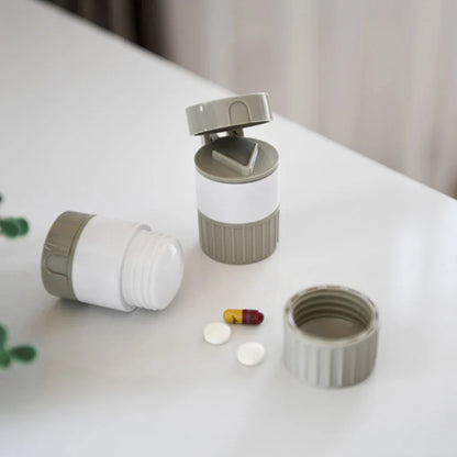 4-in-1 Multifunctional Portable Pill Cutter - Medicine Splitter with 4 Layer Powder Tablet Grinder and Storage Box, Ideal for Travel