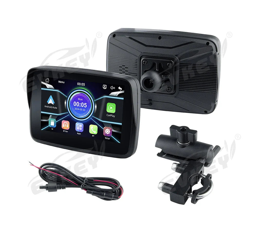 EKIY MTC-10 5” Wireless CarPlay Motorcycle Navigation Display – Portable Android Auto Monitor