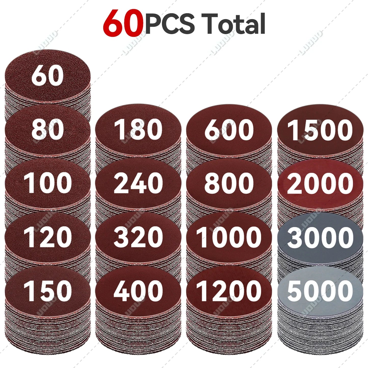 Car Detailing Sandpaper Discs – Hook & Loop Polishing Pads for Headlight Restoration, Metal & Wood Sanding, Auto Surface Finishing Sheets