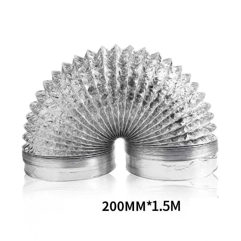 Scalable Aluminum Foil Ventilation Duct Hose – 80/100/120/150/200mm Exhaust Pipe for Kitchen, Bathroom & Fan Outlets