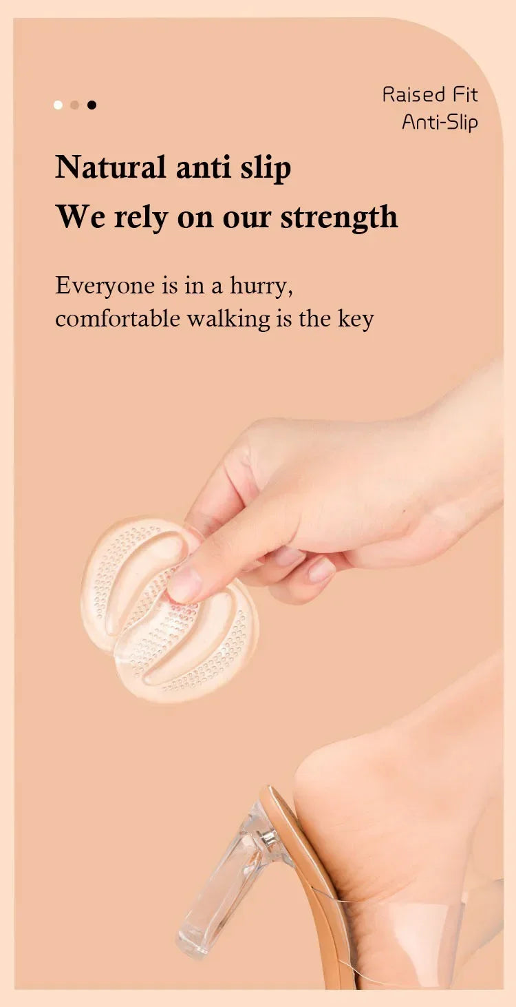 New Forefoot Pads for Sandals & High Heels – Silicone GEL Invisible Half-Size, Non-Slip Self-Adhesive Pads