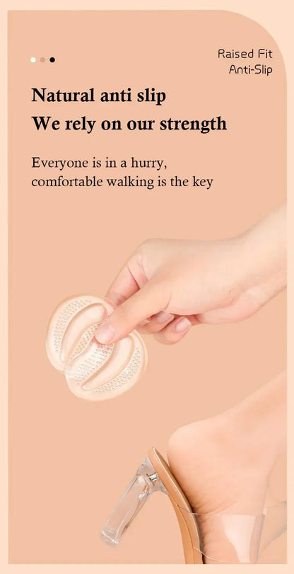 New Forefoot Pads for Sandals & High Heels – Silicone GEL Invisible Half-Size, Non-Slip Self-Adhesive Pads
