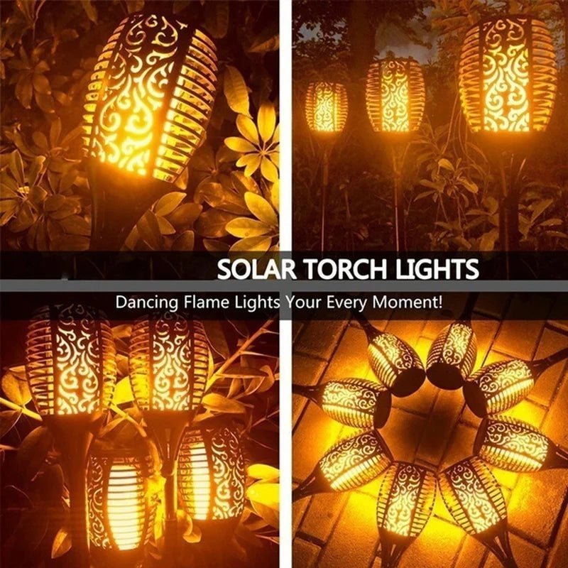 Solar Flame Torch Lights: Flickering Waterproof Outdoor Garden Decoration - Lawn Path Yard Patio Floor Lamps in 1/2/4/6/8/10Pcs