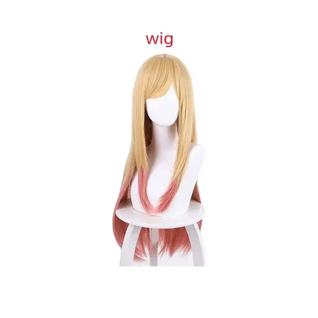 Kitagawa Marin Cosplay Costume — My Dress-Up Darling Anime School Uniform Dress with Wig & Earrings for Girls