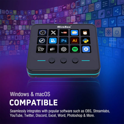 Mirabox M18 V3 Streamdeck Keyboard – Customizable Visual OBS Live Streaming Console & PC Keypad