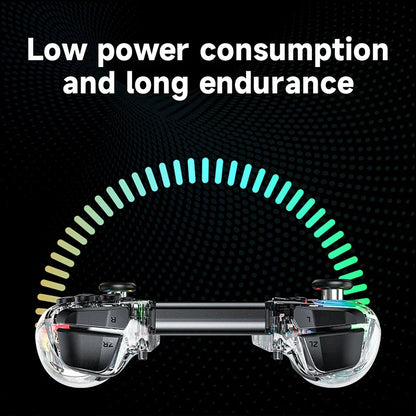 LinYuvo KS40 Transparent Wireless Joy-Pad – 8 Color LED Controller with Turbo Function for Switch/NS OLED & Lite