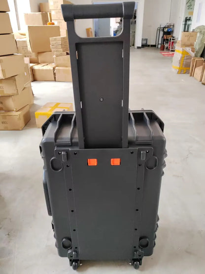 Trolley Toolbox with Wheels — Large Portable Tool Storage Case, Professional Plastic Instrument & Safety Equipment Box
