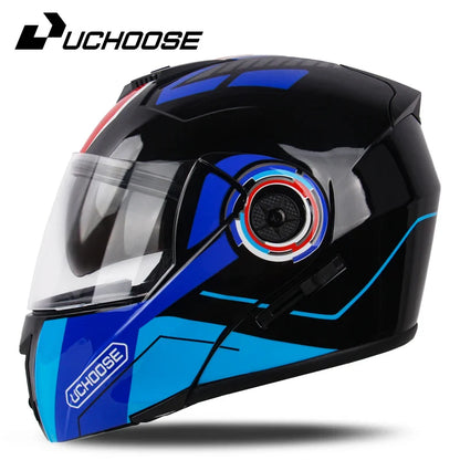 New Full Face Motorcycle Helmet – Racing Helmet with Double Sun Visor & Flip-Up Double Lens for Men & Women, DOT Certified