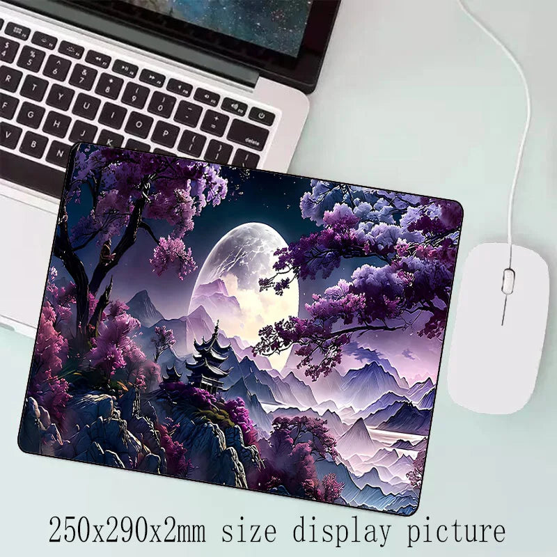 Sakura Scenery Large Anti-Slip Rubber Gaming Mouse Pad – Durable Thick Seam Edge Desk Mat for Office & Gaming