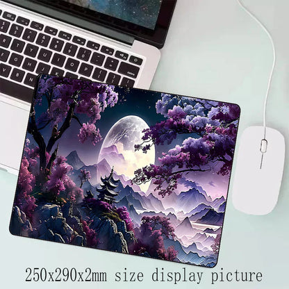 Sakura Scenery Large Anti-Slip Rubber Gaming Mouse Pad – Durable Thick Seam Edge Desk Mat for Office & Gaming