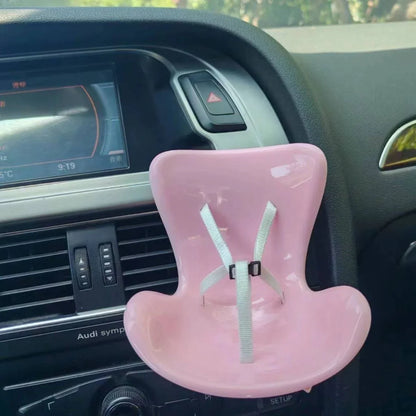 Labubu Car Doll Safety Seat – Kawaii Plush Aromatherapy Air Freshener for Ob11 & Dolls up to 18cm