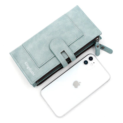 Stylish Women's Long Wallet - European & American Fashion Phone Bag - PU Leather Multi-Card Holder
