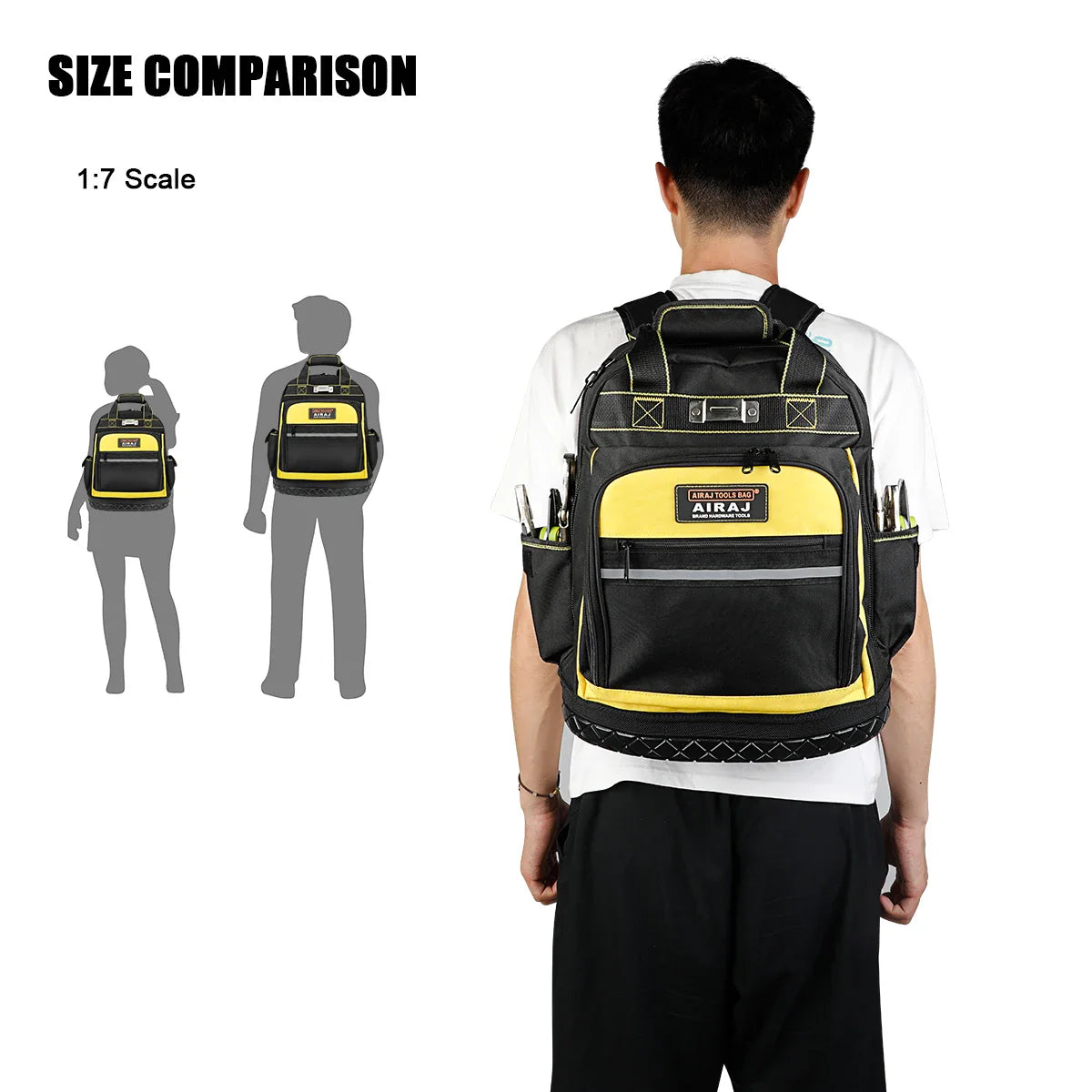 AIRAJ Waterproof Tool Backpack – Heavy Duty Organizer Bag for Electricians & Plumbers