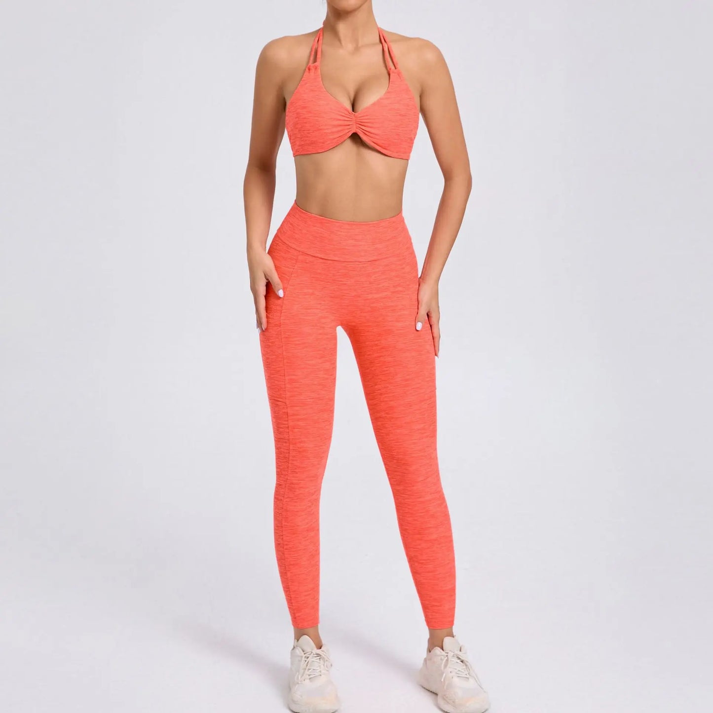 Sexy Women’s Yoga Set – Crop Top Sports Bra & Shorts Gym Tracksuit for Running, Fitness & Workout