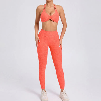 Sexy Women’s Yoga Set – Crop Top Sports Bra & Shorts Gym Tracksuit for Running, Fitness & Workout