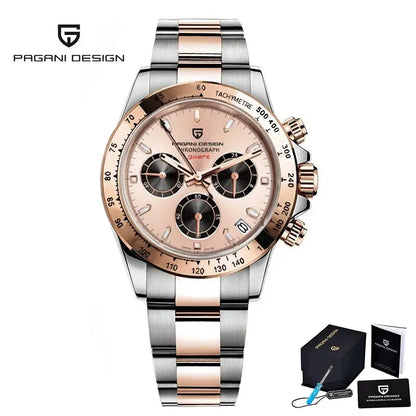 PAGANI DESIGN 2024 Quartz Men's Luxury Business Watch – Chronograph VK63 Waterproof