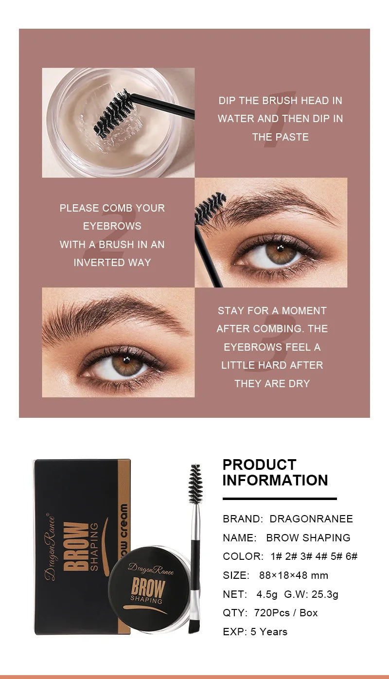 Matte Eyeliner & Eyebrow Cream Gel – Waterproof, Long-Lasting Brow Contouring Cream in Brown & Black for Wild Brows & Concealer