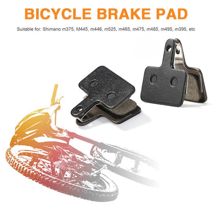 MTB and Road Bike Disc Brake Pads for SHIMANO M375 M445 M446 – Resin and Semi-Metallic, Available in 5/10/15/20/25/30 Pairs