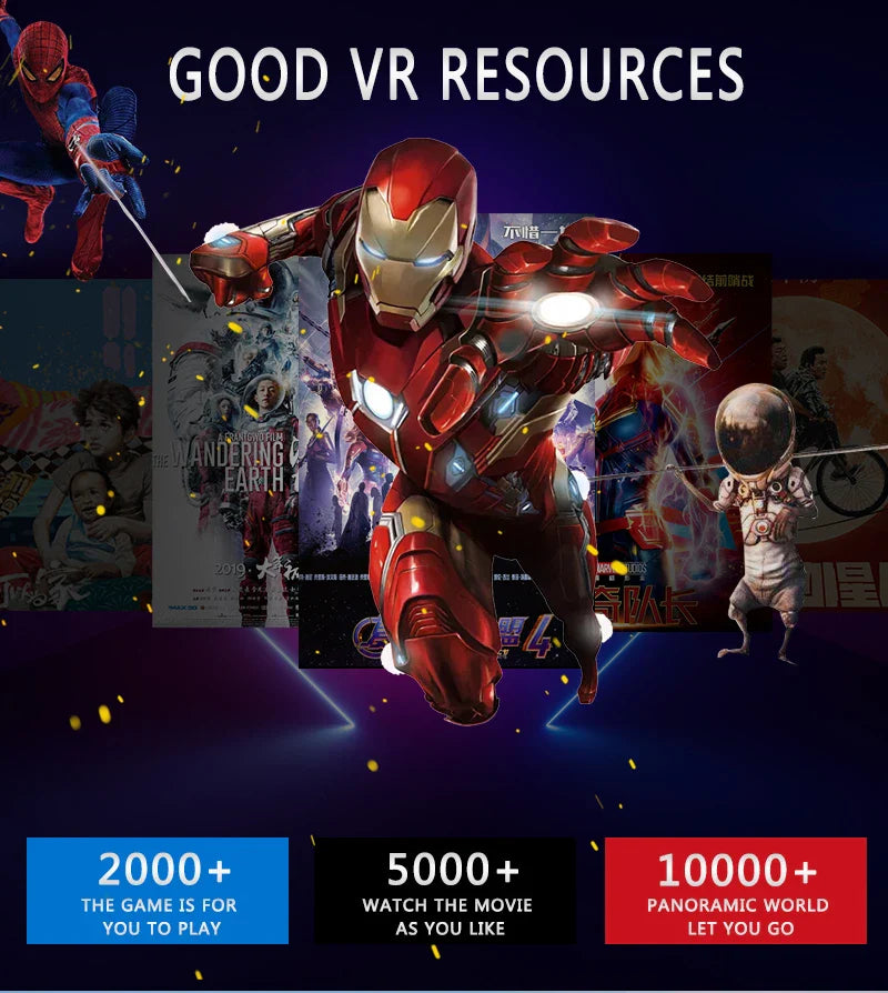 Original J60 4K Wireless VR Glasses – Stereo 3D Virtual Reality Headset for Smartphones Up to 6.7"