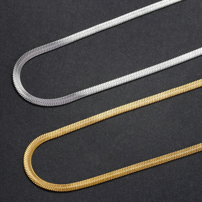 925 Sterling Silver & Gold Snake Chain Necklace – Herringbone Choker for Women & Men, 2024 Trendy Jewelry Gift